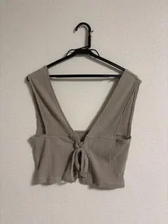 リブ編み ベージュ ビスチェ F