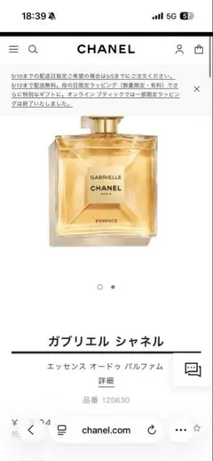 ガブリエル シャネル エッセンス オードゥ パルファム 100ml
