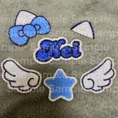 うちわデコパーツ　HJN-ブルー（伊野尾慧）