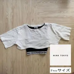 【美品】MINKTOKYO トップス　半袖　レイヤードロゴ　Tシャツ 白T