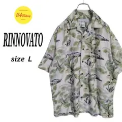 RINNOVATO　総柄シャツ　アロハ　かりゆしウェア　オープンカラー　テロ　Ｌ
