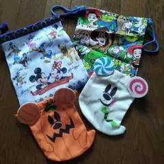 ディズニー　キャラクター巾着 4点セット
