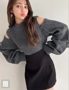 GRL 袖2Wayショルダーオープンニットトップス［mb1528］ニット 肩出し