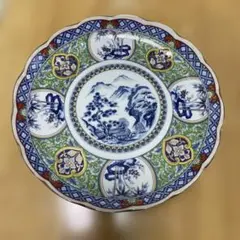 大皿有田焼　大喜陶器　色絵　染錦山水図