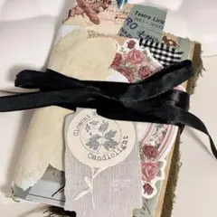 薔薇と緑のおすそ分けジャンクジャーナル　雑記帳　コラージュ素材　紙モノ