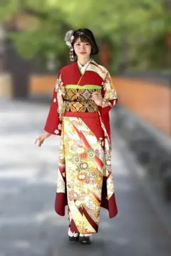 508王道古典 絞り豪華刺繡 正絹振袖6点フルセット 成人式卒業式式典