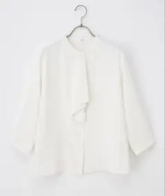 7分袖ボウタイブラウス