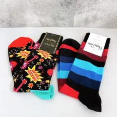 新品【Happy Socks】カラフル靴下二足セット/26~29,5