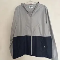 FIRST DOWN グレー 濃紺　 ウインドブレーカー Ｌ