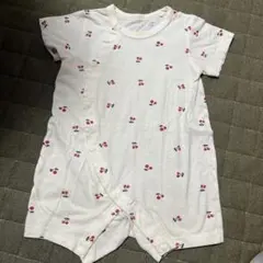さくらんぼ柄ロンパース