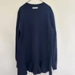 OPAQUE.CLIP ネイビー フリル裾セーター　チュニック　M