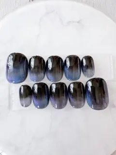 《現品》ネイルチップ　ダークブルーマグ