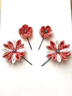 和柄ヘアーアクセサリー ☆ 花びら 12枚 ☆ピンタイプ