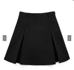 インパン裏地付ボックスプリーツフレアミニスカート[mei41]