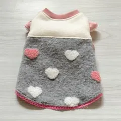 Sサイズ＊ハート柄フリースワンピース　着丈28