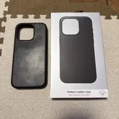 iPhone 15pro レザーケース ブラック