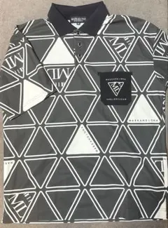 新品未使用品　MARK&LONA ポロシャツ 幾何学模様 ブラック 48サイズのサムネイル