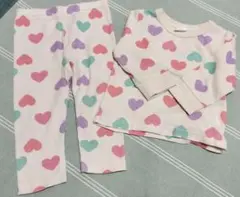 ハート柄ベビーパジャマセット80cm
