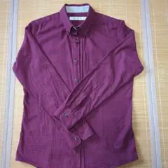 MEN'S MELROSE 赤 チェック柄 長袖シャツ サイズ3