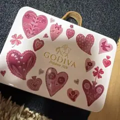 GODIVA 空き缶 ハート柄