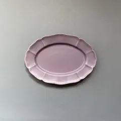美濃焼　オーバルプレート　リムプレート　パープルマット　1枚