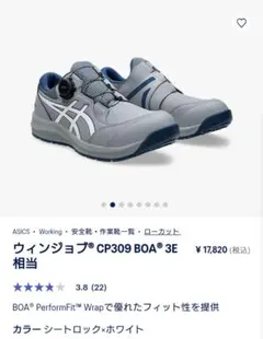 ASICS 安全靴 BOA 27.0センチ ASICS 限定生産カラー CP304 BOA MARBLE asics アシックス ウィン