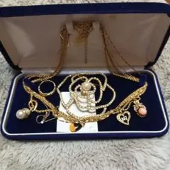 ⑬【遺品整理/生前整理】k18 ネックレス 遺品生前整理アクセサリーまとめ売りK18パールトップ、Silver