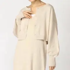 ローリーズファーム　ショート丈ニットカーディガン　オーバーサイズ　春ニット