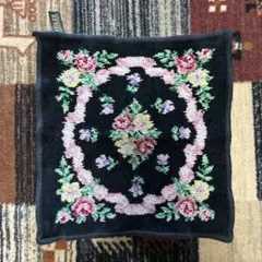 ハンカチタオル　フェイラー　花柄　ブラック