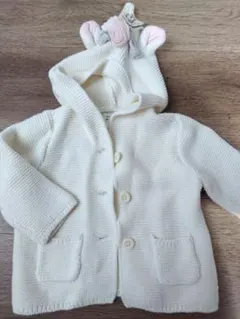 baby GAP フード付きニットアウター ユニコーン