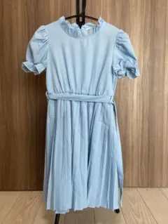 SHEIN 水色 フリル付き ワンピース