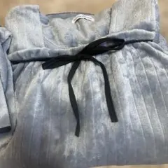 フロントリボンデザインルームウェアセット L 青