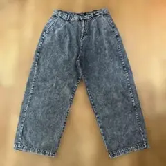 Beno グレー ワイドデニムパンツ