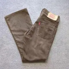 リーバイス517-41コーデュロイパンツブーツカットフレア細畝茶W32L33