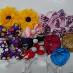 お花、リボン等パーツ15個