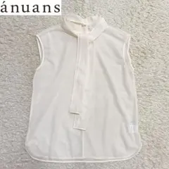 【美品】anuans アニュアンス ボウタイ シアーカットソー ブラウス