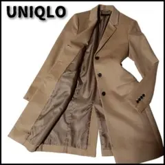 美品 UNIQLO ユニクロ チェスターコート カシミヤブレンド キャメル S