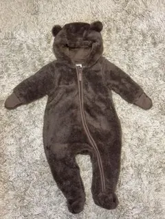 H&M クマ耳付きロンパース 2-4M ブラウン