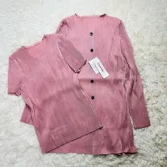 新品 evercube エヴァーキューブ ピンク プリーツアンサンブル