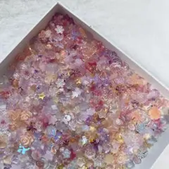 【50個】ゴールドパープル素材mix ネイルパーツ　まとめ売り　デコパーツ　量産