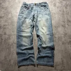 00s print denim faded y2k street swag