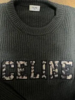 CELINE リブ編みグレーセーター　xsサイズのサムネイル