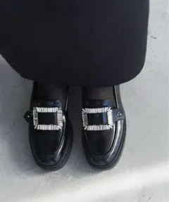 LE TALON ビジューバックル付きローファー 23㎝