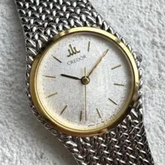 新品電池】 セイコー クレドール 18KT 11Pダイヤ ダイヤベゼル 95s