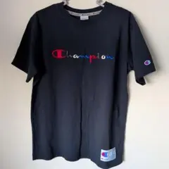 Champion チャンピオン ロゴ刺繍 Tシャツ ネイビー L