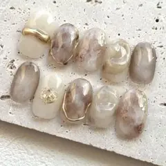 ニュアンスネイルチップ　No.48 インクネイル　ミラーネイル　マグネットネイル