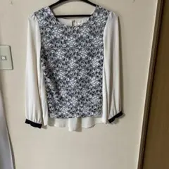 LABORATORY WORK レース切替 長袖ブラウス ホワイト Mのサムネイル