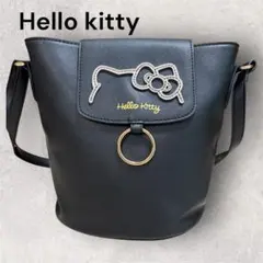 新品未使用！サンリオ　ハローキティ　ショルダーバッグ　ブラック　フェイクレザー
