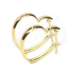 【18金】ハートフープピアス レディース 12mm×2mm K18 ゴールド