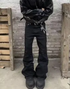 00s Archive Flare Black Denim Pants L